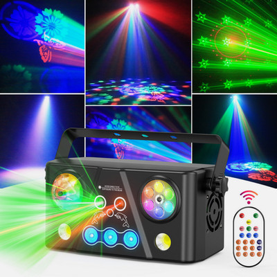 Laser Effect Stage Lights DMC Projector Beam RGB DMX Strobe Xmas DJ Disco Party