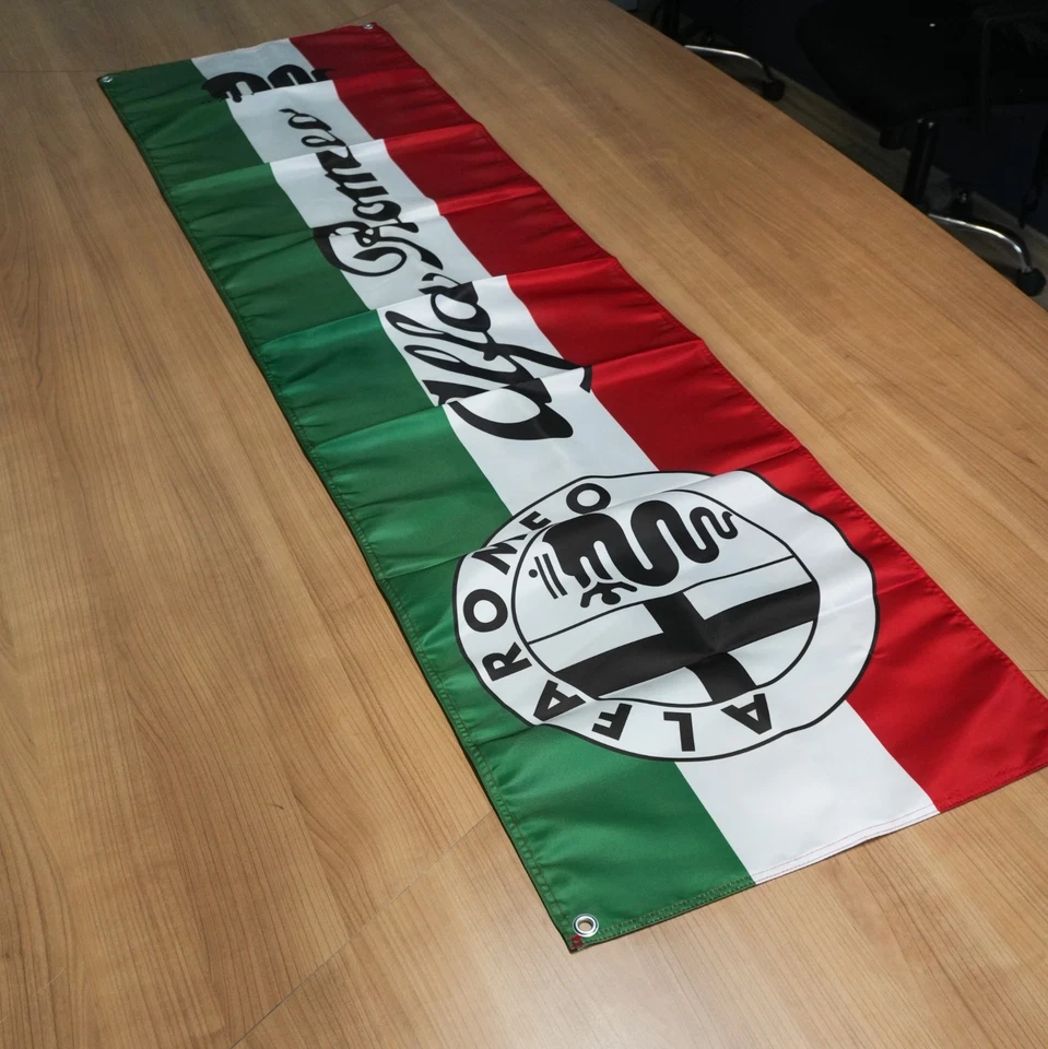Alfa Romeo Milano Tricolore Edition–Racing Banner Flag-180× 45cm (70.8” × 17.7”) - Image 3 of 4