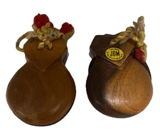 Vintage Rare Calidad JOM Wooden Castanets.1930’s. Made in Mexico