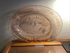 Vintage Pink Depression Federal Glass Platter Sharon Cabbage Rose 12.5” Inch