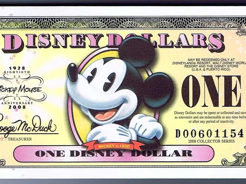 2008 D $1 MINT Disney World Dollar Boyer Mickey Mouse Dollars DIS146 D00601154