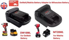 Battery Adapter Converter for Dewalt Makita 18V 20V to Milwaukee DW18ML MT20ML