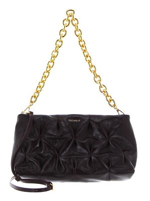 COCCINELLE Ophelie Goodie Rock Handbag Craquele Leather Tasche Darkbrown Neu