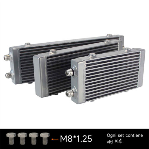 Dual Pass Bar & Plate Oil Cooler Core 18.5"x5.5"x1.58" 10AN Inlet Outlet Silver - Picture 6 of 9