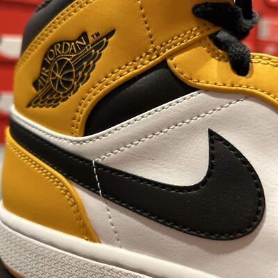 Air Jordan 1 Mid “Taxi” Black Toe Yellow Pollen - Men's Size 10 | eBay