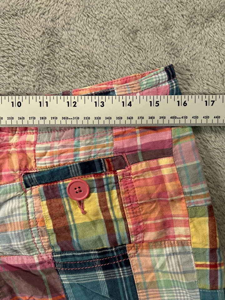 GAP шорты женщин 2 богемное лоскутное одеяло розовый клетку Chino середины подъема плоский передний хлопок - Изображение 2 из 4