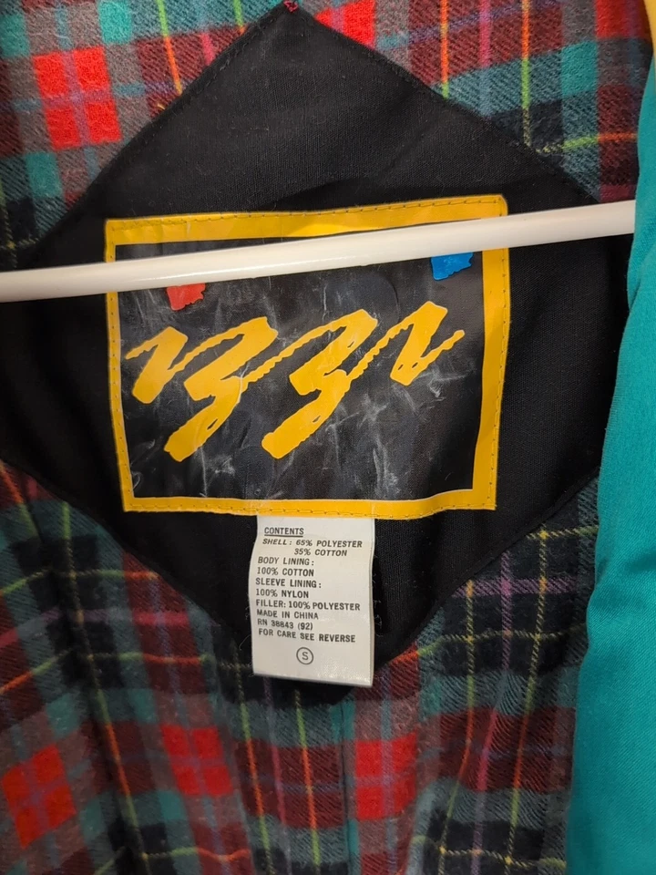 Vintage 90s Izzi Women's Blanket Jacket Size Small Red/Yellow/Green Accents - Image 4 of 4