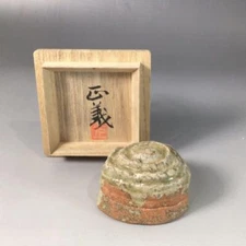 Incense Holder Container Masayoshi Ash Glaze w/Box Japanese Tea Ceremony Utensil