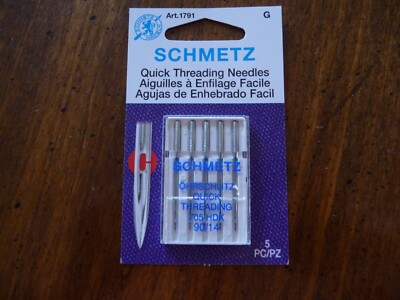 QUICK Threading #90 Schmetz Universal Home Sewing Machine Needles 1 pkg/5 NEW