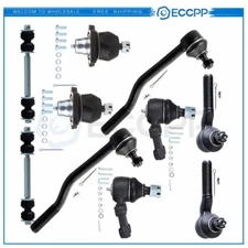 For 1980-1986 Nissan 720 2WD 10pcs Front Ball Joints Tie Rods Sway Bar links Kit