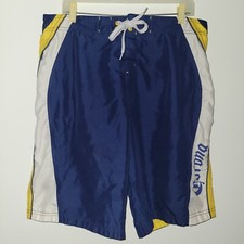 Corona Extra Men's Size 34 Swim Trunks Yellow Blue White