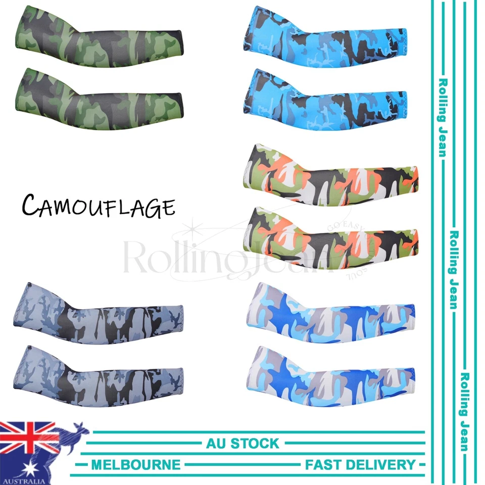 Cooling Sport Arm Stretch Sleeves Sun UV Protection Covers Cycling Golf Unisex - image 2 of 4