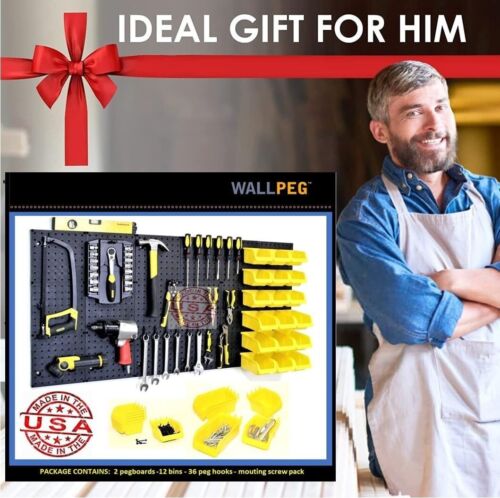 48 Wide Pegboard Kit with 2 Panels & 25 Locking Peg Board Hooks and Panel Set - - Picture 7 of 8