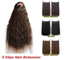 Long Wavy Deluxe Natural Looking Synthetic Hair Extension Clip In  Free Gift