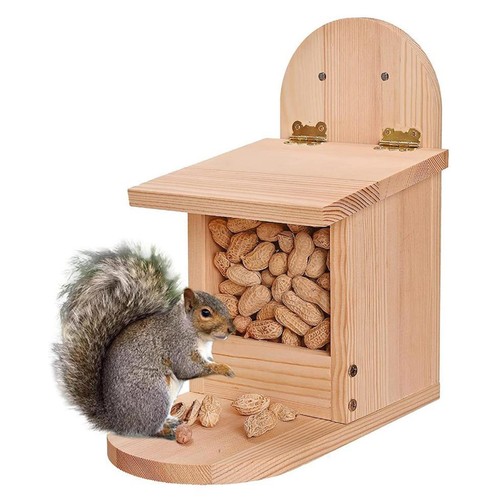 Picnic Table Feeder with Feeding,Wooden Chipmunk Squirrel - Picture 5 of 6