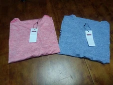 2pk Zengjo Mens Quick Dry Summer Shirts Tech Close  Set Pink and Blue Size Large