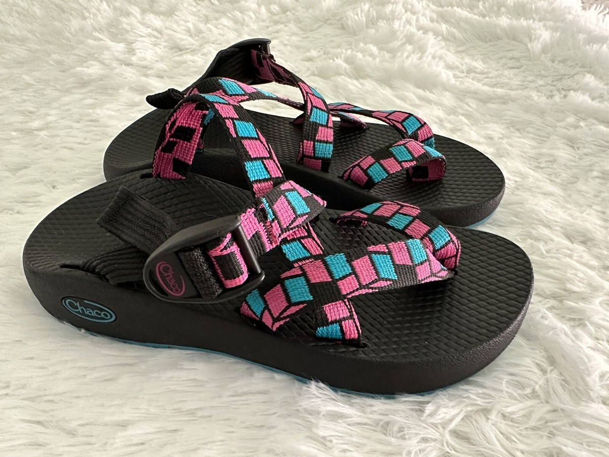 Chaco Tegu Pink Blue Textile Strappy Classic Sport Sandals  display picture 3