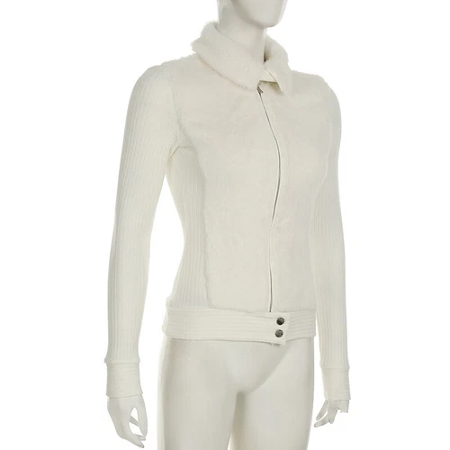 Wolliges Revers Taille Taille Oberteil Schlankmacher Langarm Pullover Patchwork Strickjacke - Bild 10 von 20