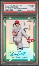 2021 Perfect Game Metal AUTO Green Prismatic 4/10 ROBBY SNELLING Padres PSA 9