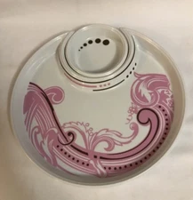 Cocoa Bloom by Studio D Chip and Dip 2 piece Set Serving Dish Brown Pink