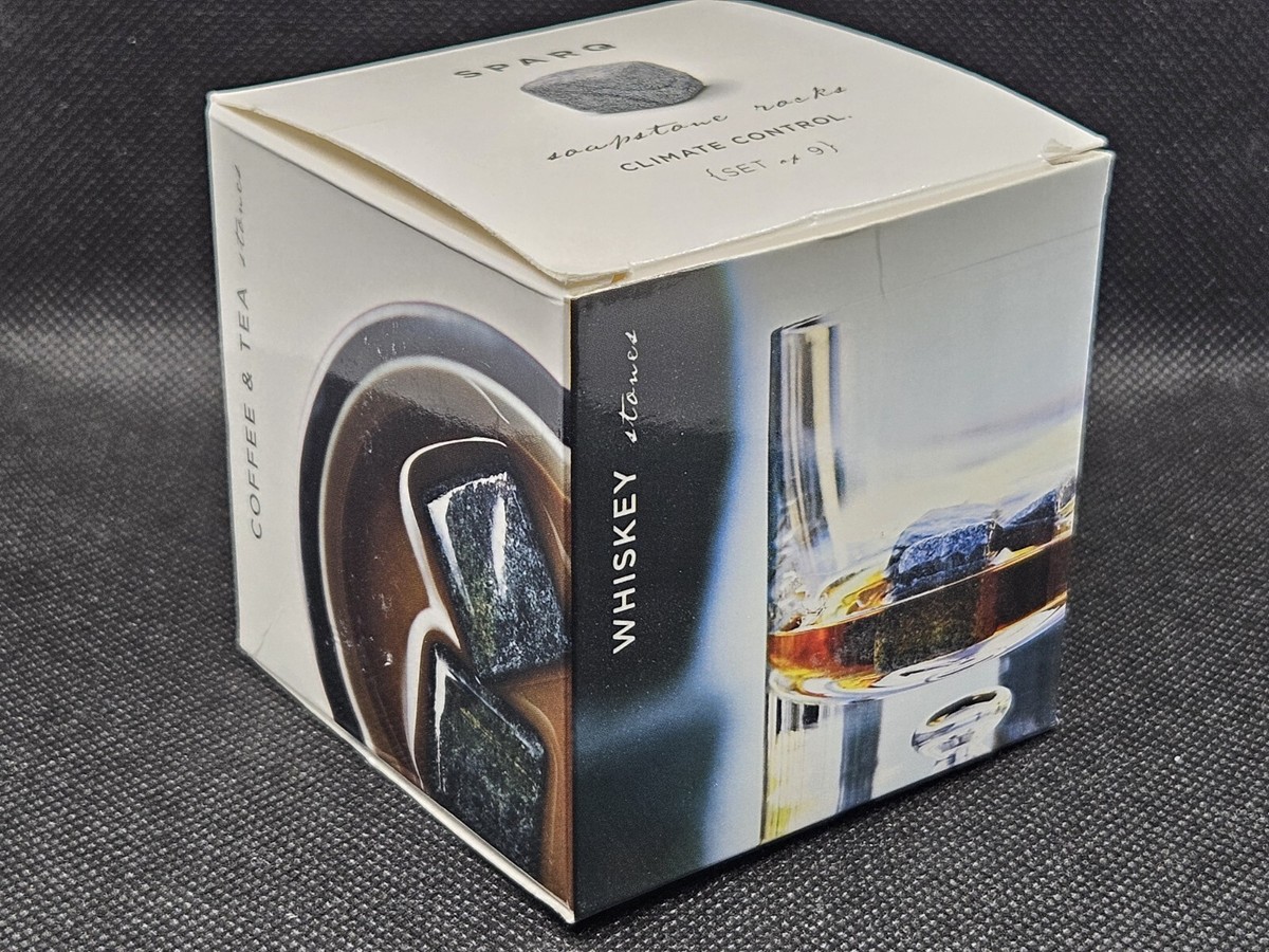 Set of Sparq Whiskey Stone Soapstone Rocks Reusable Hot Cold Ice