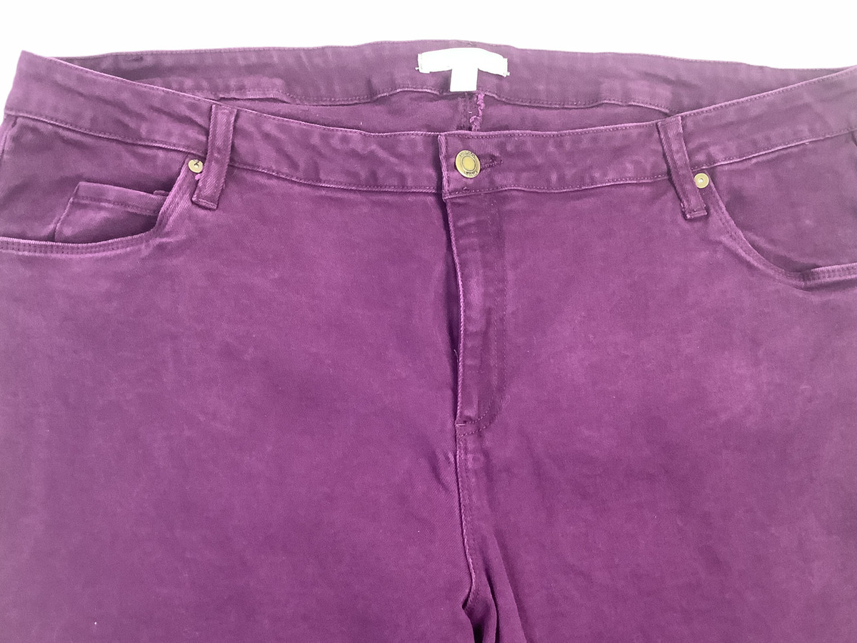 Women s Plus Stretch Jeans Woman Within Size 24W Purple Plum eBay