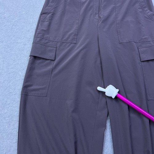 Athleta Brooklyn Utility Jumpsuit Women's 14 Shale Purple Cargo Wide Leg Cinch** - Picture 3 of 14