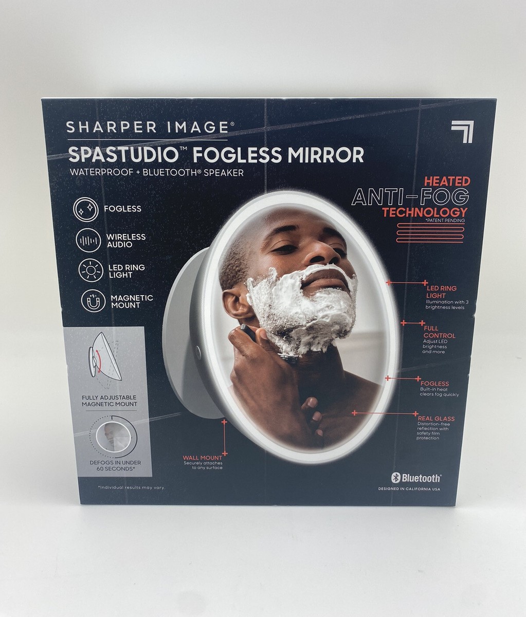 Sharper Image SpaStudio LED Fogless Shower Mirror u0026amp; Bluetooth Speaker  NIB NEW! | eBay