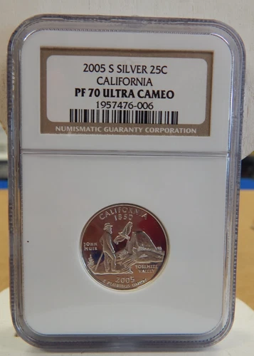 2005-S Washington State Quarter Silver California PF70 UCAM NGC