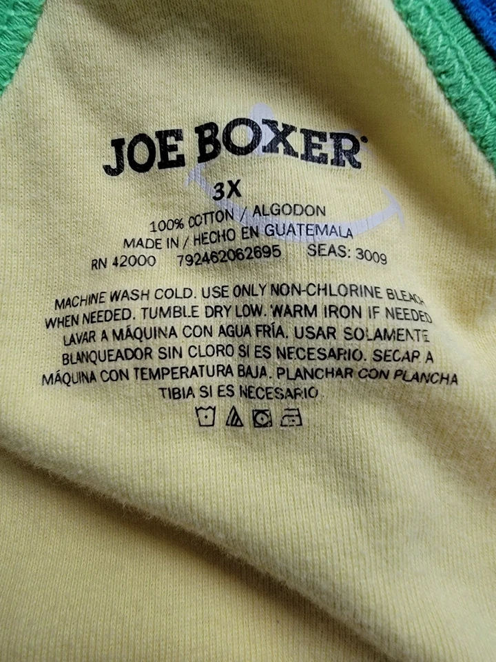 Camisa Top Blusa Joe Boxer Mujer Talla 3X Amarillo Verde Azul Foto 2 de 4