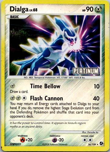 Dialga 16/106 STAMP Reverse Holo Rare DP Burger King Promo Pokémon LP