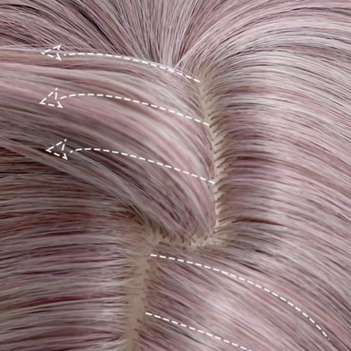 Heat-Resistant Gray Purple Layered Wig 24 Inch Cosplay Lolita Wig Daily Wear - Picture 12 of 12