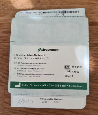 022.4321, Straumann, RC Zementierbares Sekundärteil,D 5mm, GH 1mm, AH 4mm, Ti