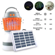 Outdoor Mosquito Killer Lamp Camping Light Solar LED Fly Insect Zapper Trap Lamp