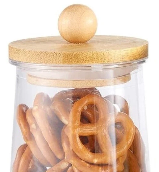9 Oui Jar Lids Bamboo with Ball Knob for Yogurt Pots Boho Hippie