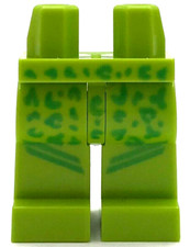Lego New Lime Minifigure Legs with Bright Green Spots and Stripes Pants