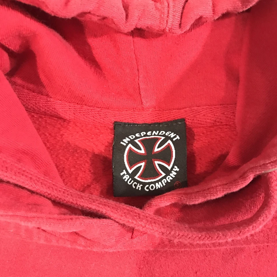 Independent Trucks Sudadera con Capucha Para Hombre Pequeña Monopatín Años 90 Y2K Rojo Skate Grunge Core Foto 3 de 4