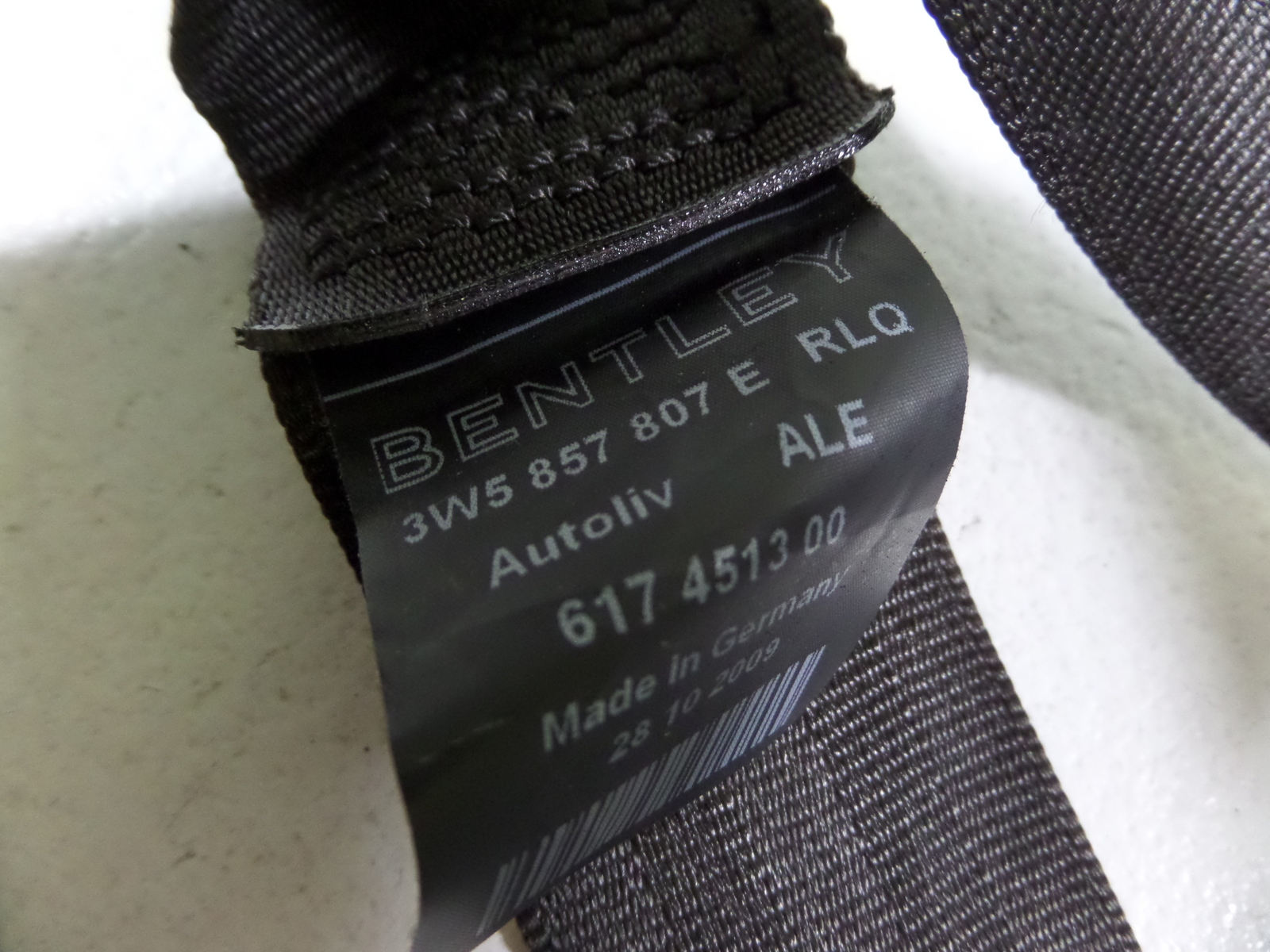 06-13 Bentley Continental Flying Spur Rear Middle Seat Belt Assembly BURNT OAK