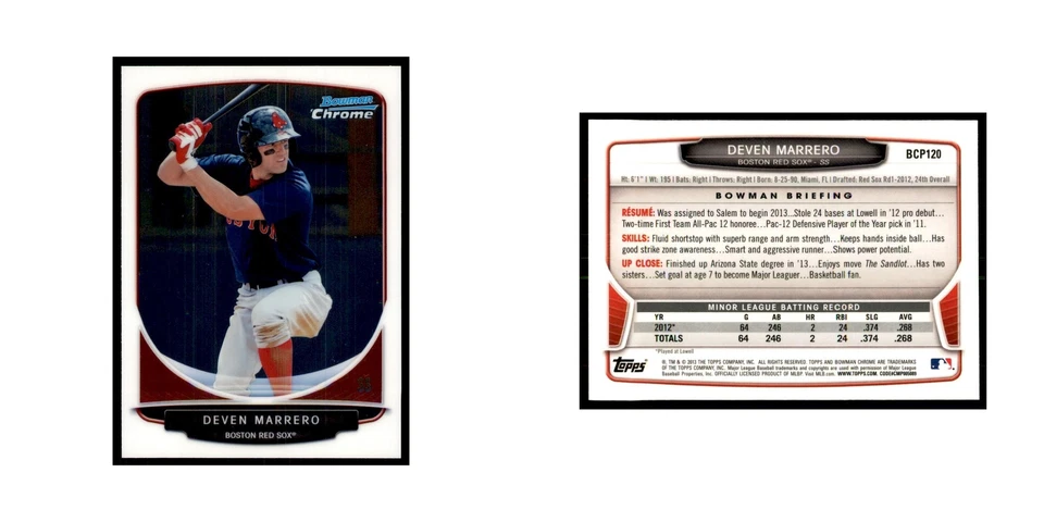 Deven Marrero 2013 Bowman Chrome #BCP120 Baseball Cards Baseball Card NM - Image 3 of 3
