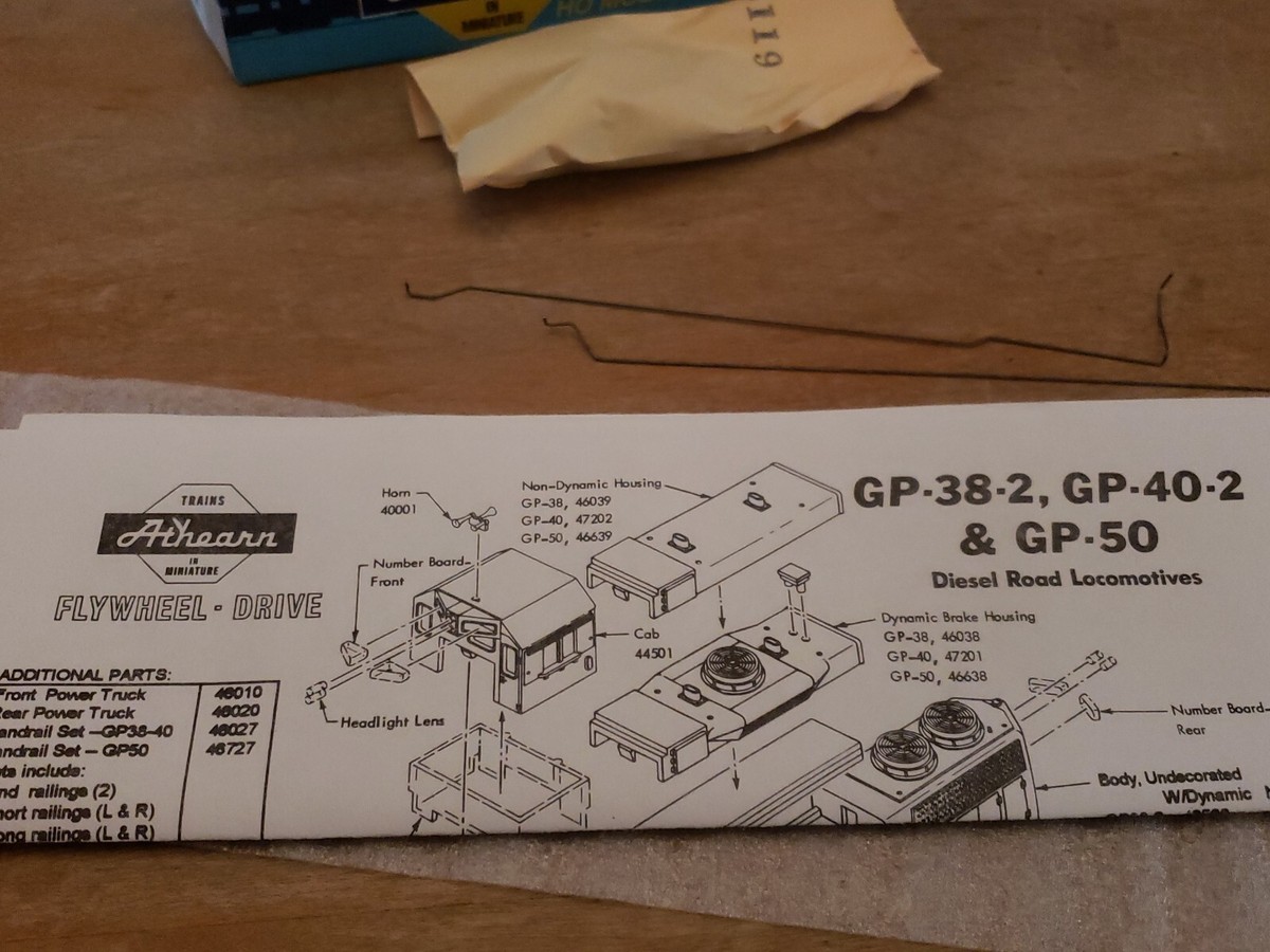 Athearn 4657 Ho NS Norfolk Southern Loco Diesel GP38-2 N°9136 - Non Motorisé