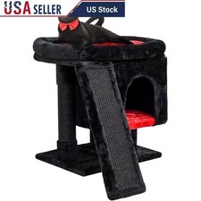 Gothic Cat Tree W/ Coffin Bed Scratching Post Activity House Indoor Cats New