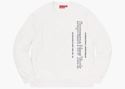 Supreme Side Logo Crewneck White Medium FW20 New 