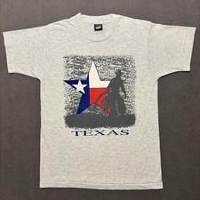 Vtg Screen Stars Best Texas Cowboy Graphic USA Made Shirt Men's M Single Stitch