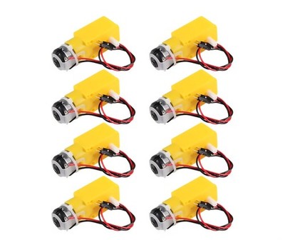 8 Pcs TT Motor DC 3-6V Gearbox, 200RPM, 1:48 Ratio, Shaft Motor for Arduino DIY