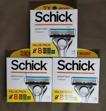 3 Schick Quattro Titanium Value Pack 8-Count Razor Refills Cartridges 24 Total