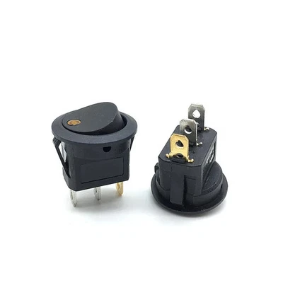 Interrupteur ON OFF avec lumière LED ronde rectangulaire 20 mm SPST 220V 6A O... - Photo 1/3