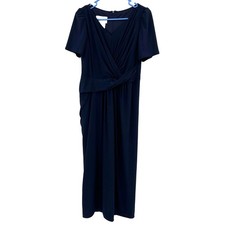 BHLDN Size US 12 Short Sleeve Maxi Dress Formal Dark Blue Navy Wedding Party