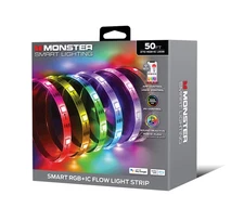 Monster Smart Lighting Indoor LED Light Strip, RGBIC Multicolor Flow LED Lights