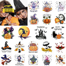 Halloween Tattoos for Kids - 40 Sheets Pumpkin Bat Fake Temporary Tattoos for Bo
