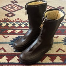 Vintage Ball Band Rubber Insulated Work Rain Boots Mens Size 11 Zip Up Galoshes